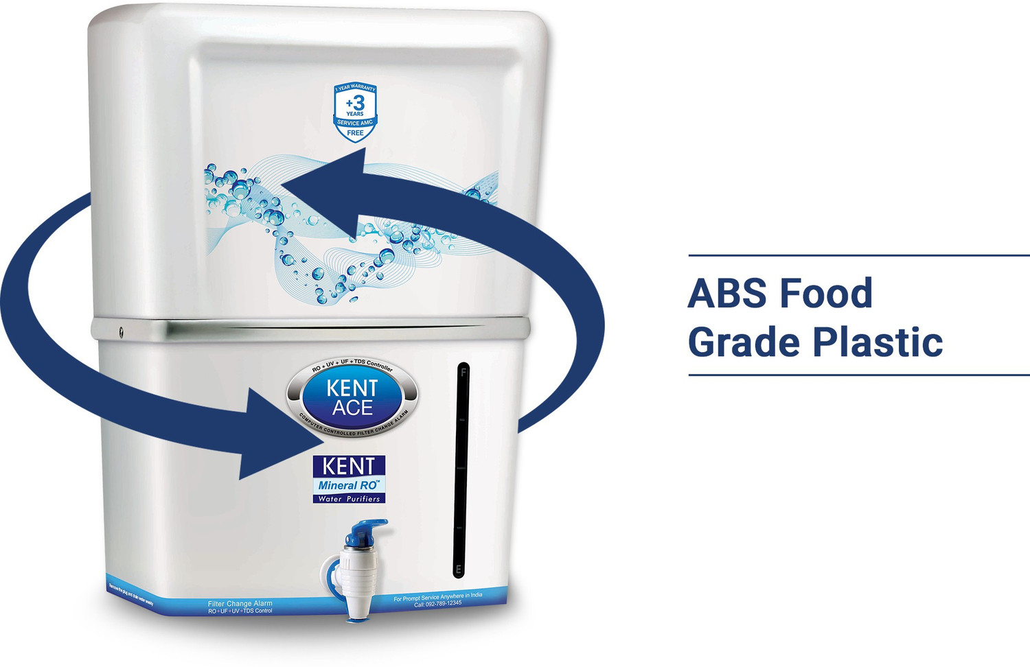 Image of KENT ACE (11032) 8 L RO + UV + UF + TDS Control Water Purifier Suitable for all - Borewell, Tanker, Municipality Water