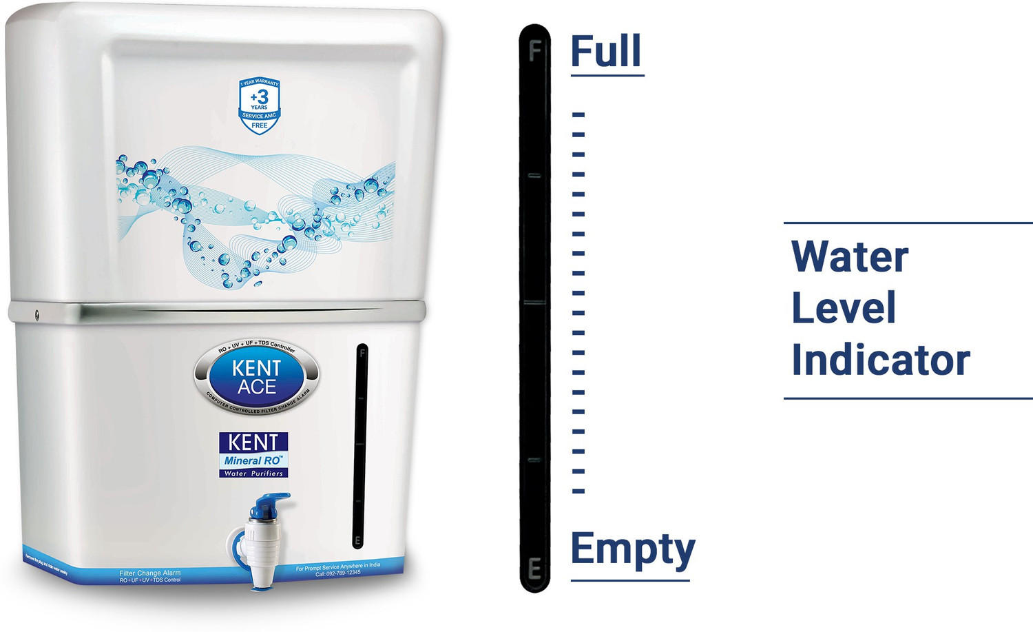 Image of KENT ACE (11032) 8 L RO + UV + UF + TDS Control Water Purifier Suitable for all - Borewell, Tanker, Municipality Water