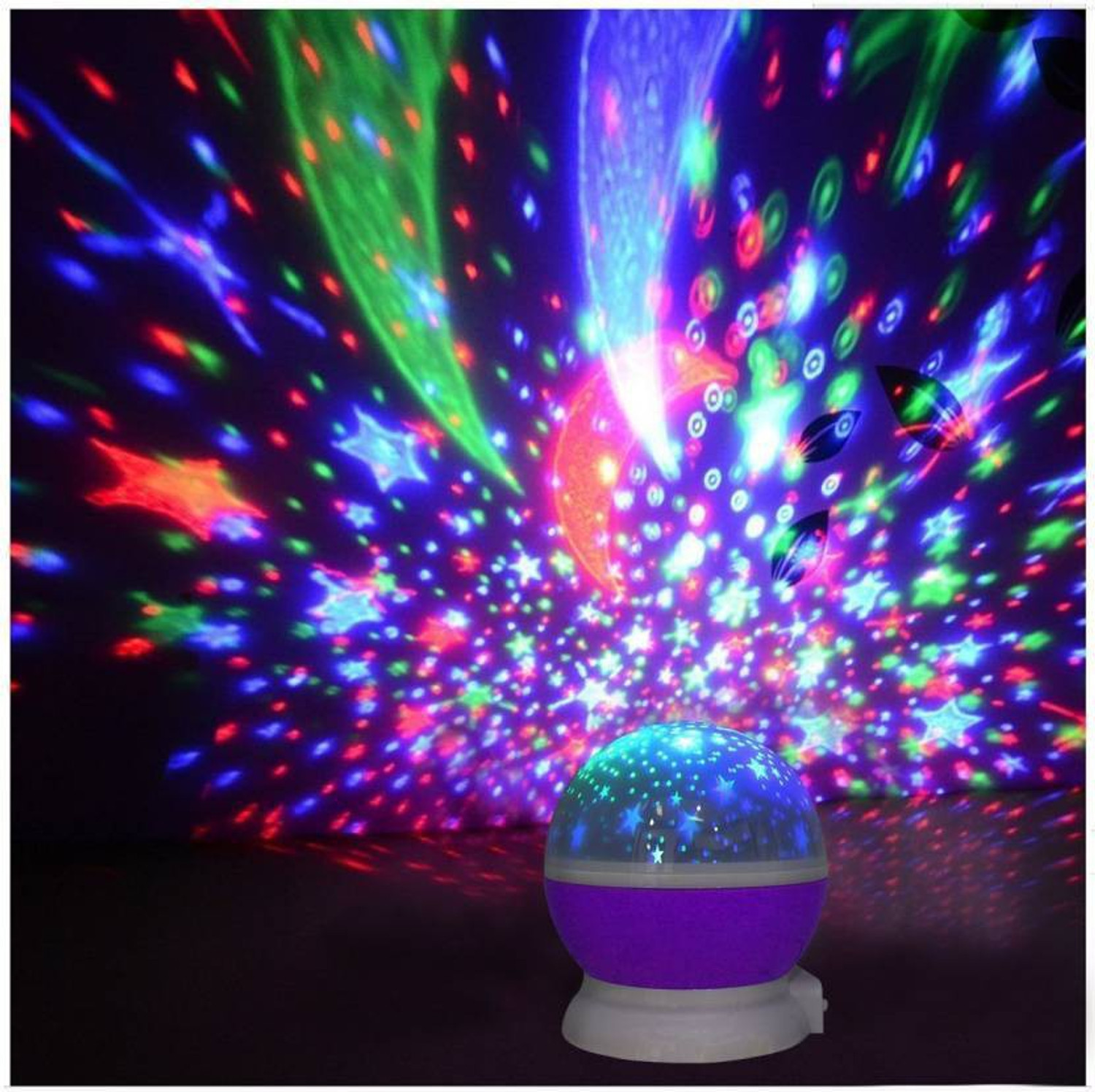 Image of MAHI ENTERPRISE Star Master Sky Starry Night Light Stage Dream Rotating Projection Lamp Purple Night Lamp Disco Ball Set (Ball Diameter: 10 cm)