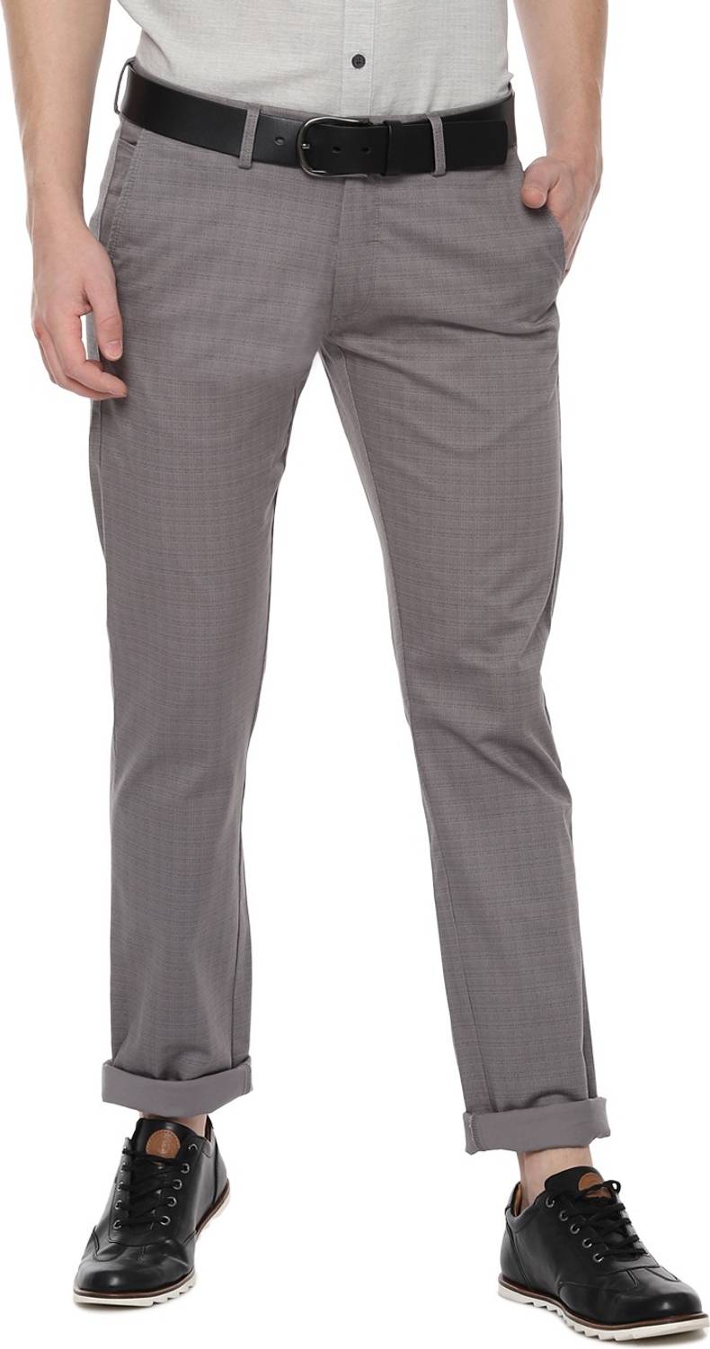 Allen Solly Slim Fit Men Grey Trousers