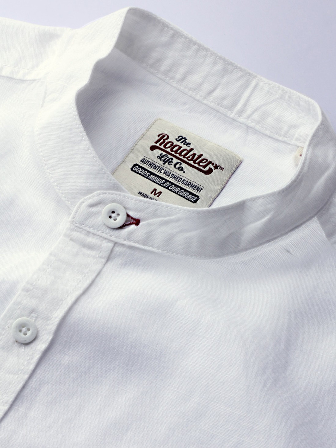 Image of Roadster Men Solid Casual White Shirt