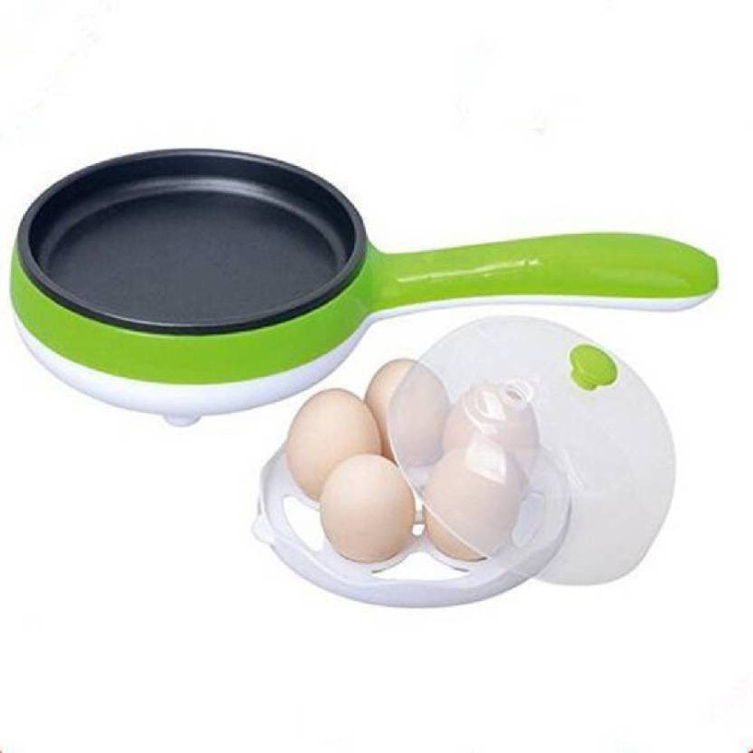 Aksharkunj Frying Pan with Steam Egg streamer/ Boiler Electric Mini Non stick Frying Pan to boil eggs Egg Cooker