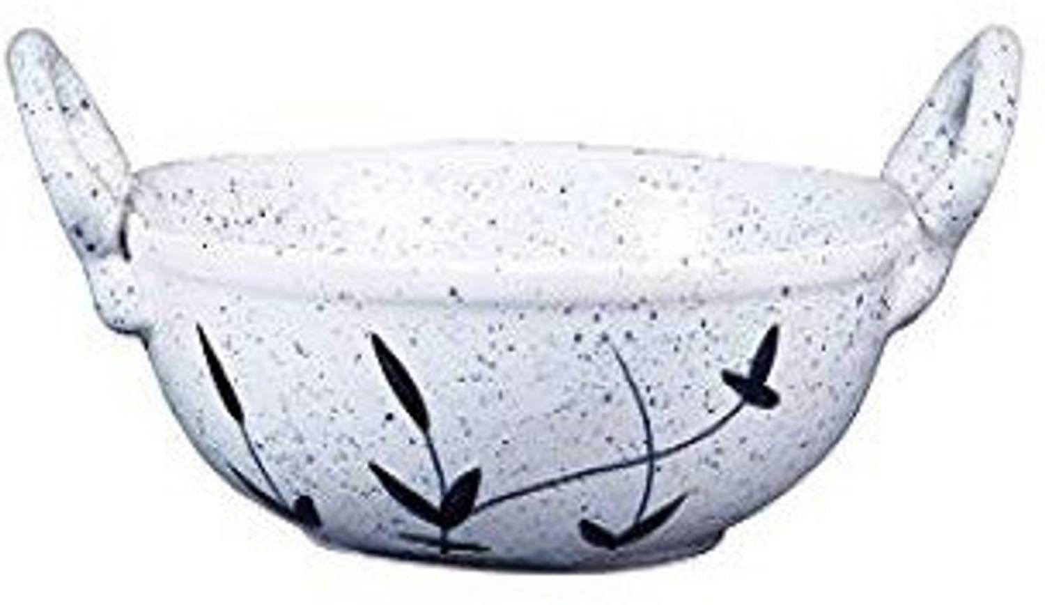 caffeine Ceramic Handmade White Bamboo Kadhai 14 cm diameter 0.35 L capacity