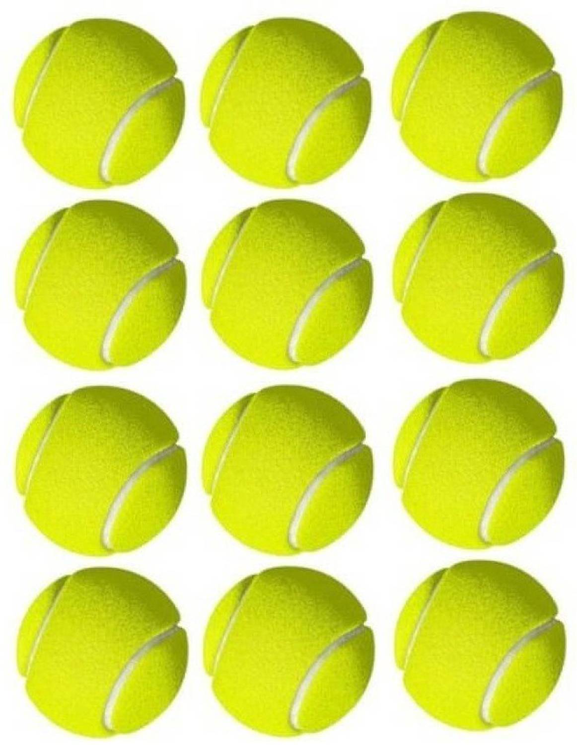 AkshMall Yellow Tennis Cricket Ball (Pack of 12) Cricket Tennis Ball