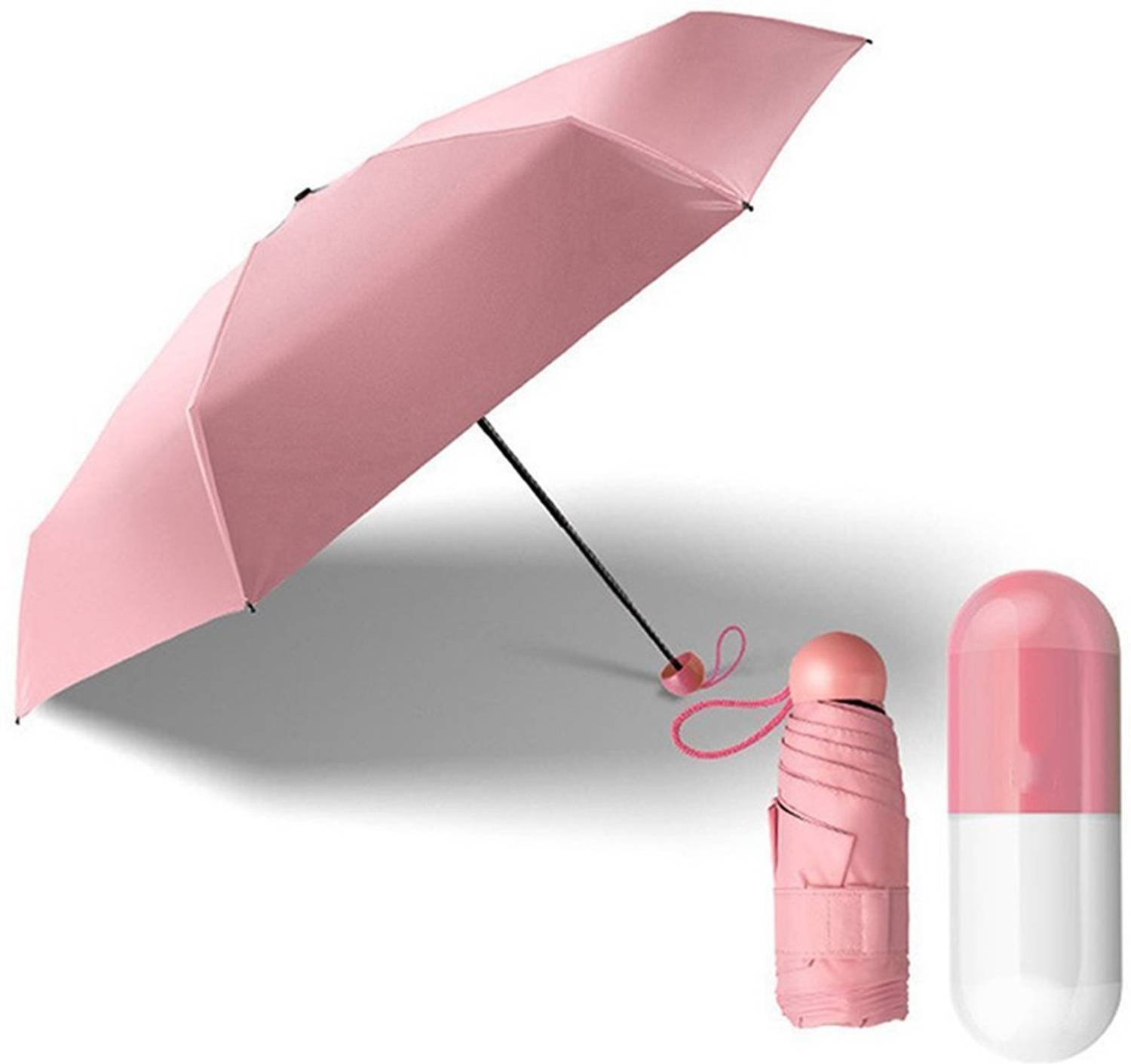 Aksvita Ultra Mini UV Coated 4-Fold Capsule Umbrella Umbrella