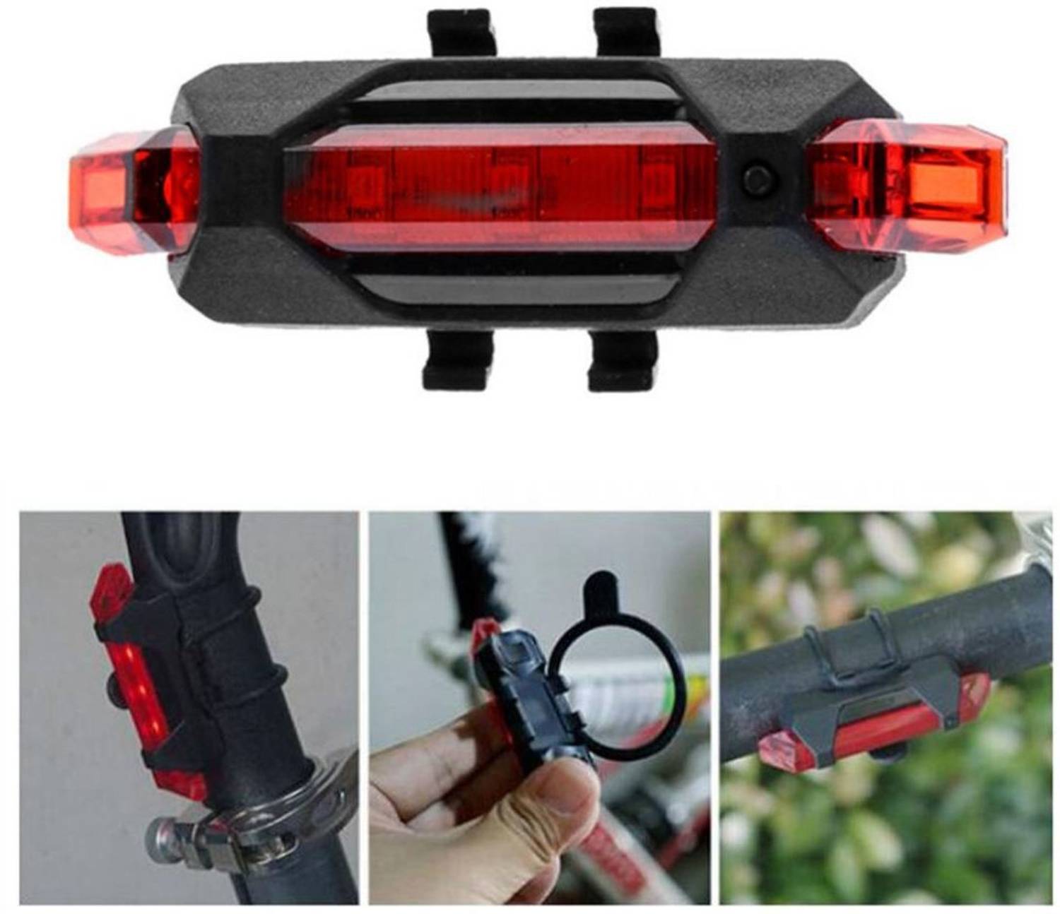 AlexVyan 1 pcs Bicycle Rear Break Cycle Led Light 5 LED USB Rechargeable Tail Waterproof LED Rear Break Light
