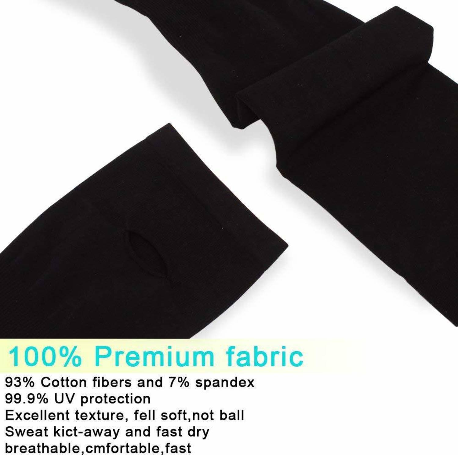 EUROCARE UV Protection Riding Sleeves Gloves Black - Image 4