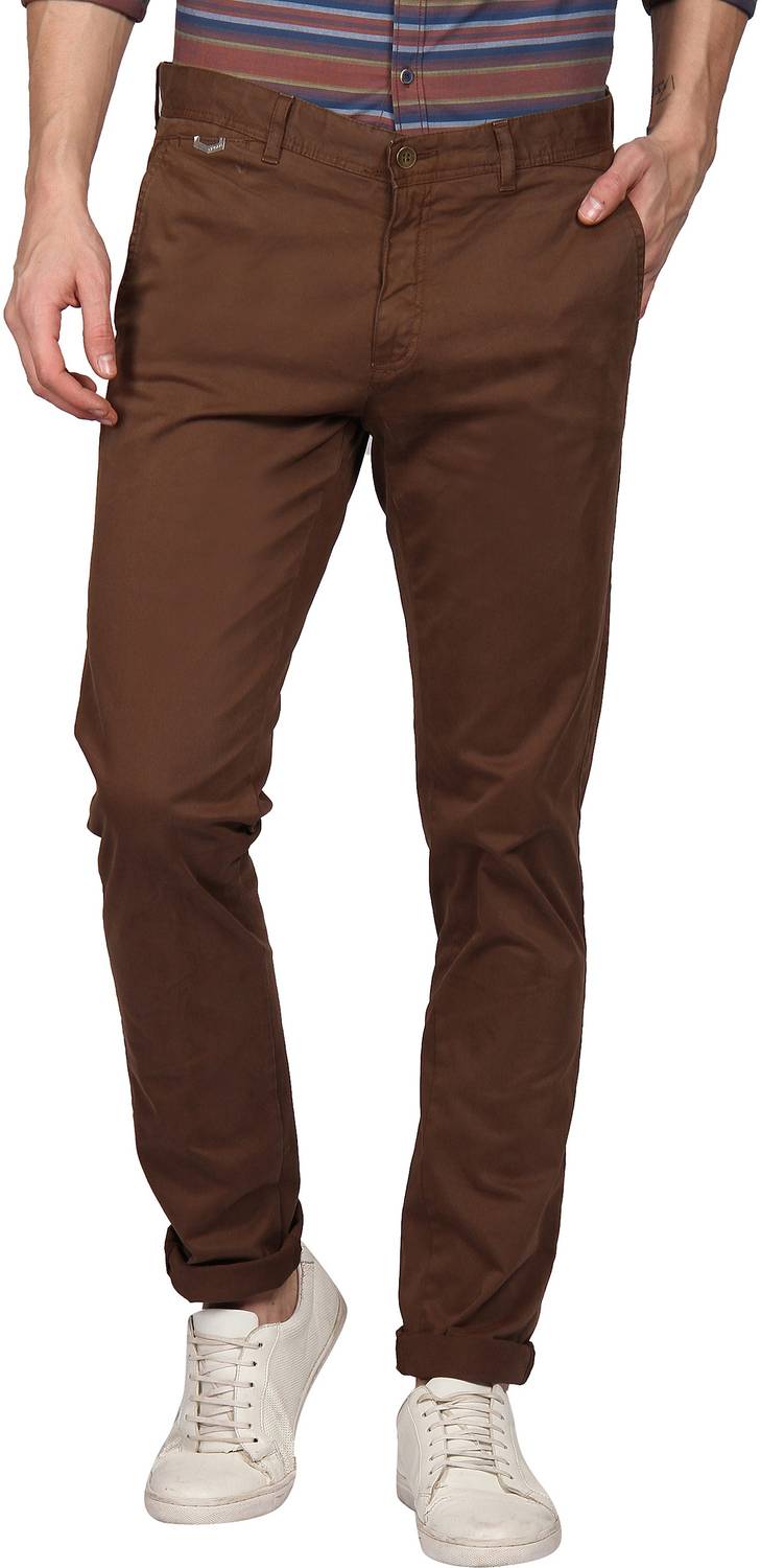 Blackberrys Slim Fit Men Orange Trousers