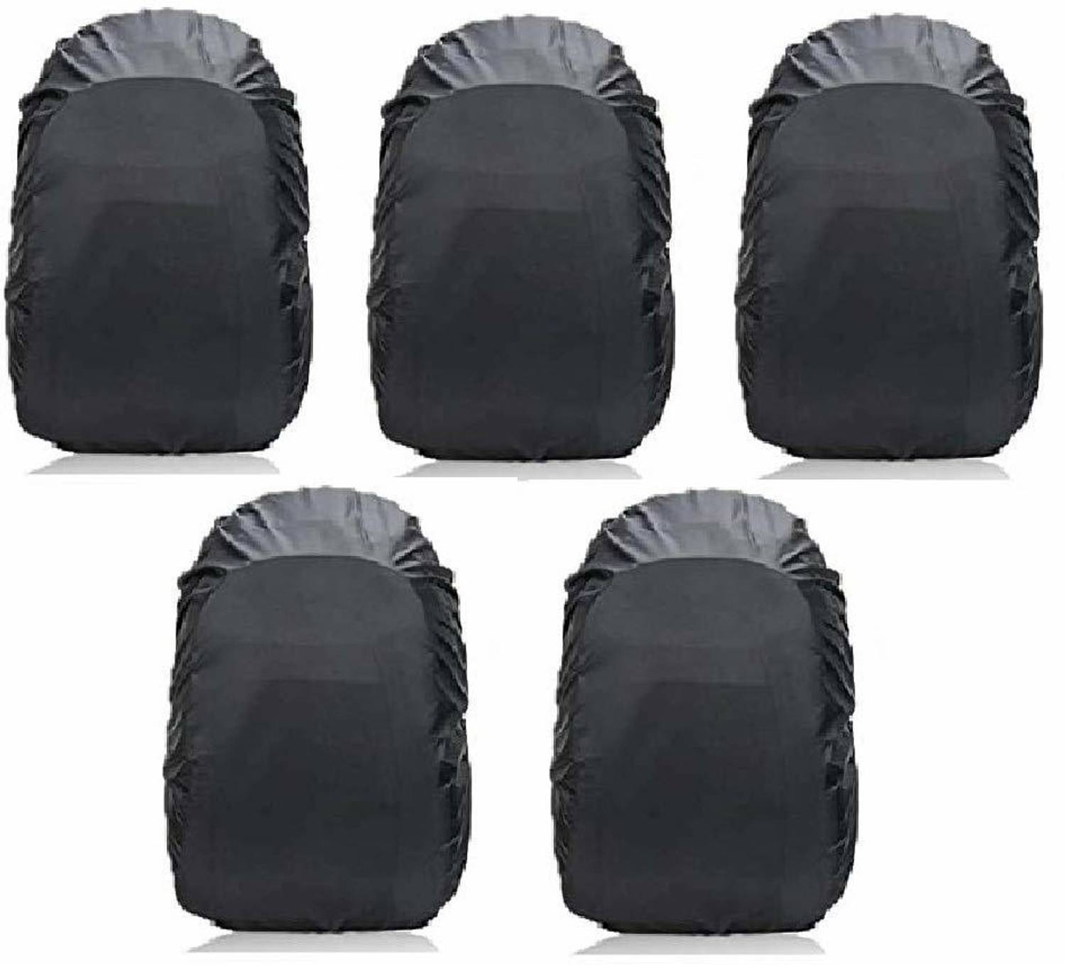 TASHKURST Black Rain Cover for Backpack and Bags with Pouch Protects Waterproof, Dust Proof Laptop Bag Cover, School Bag Cover, Luggage Bag Cover, Trekking Bag Cover (M Pack of 5)