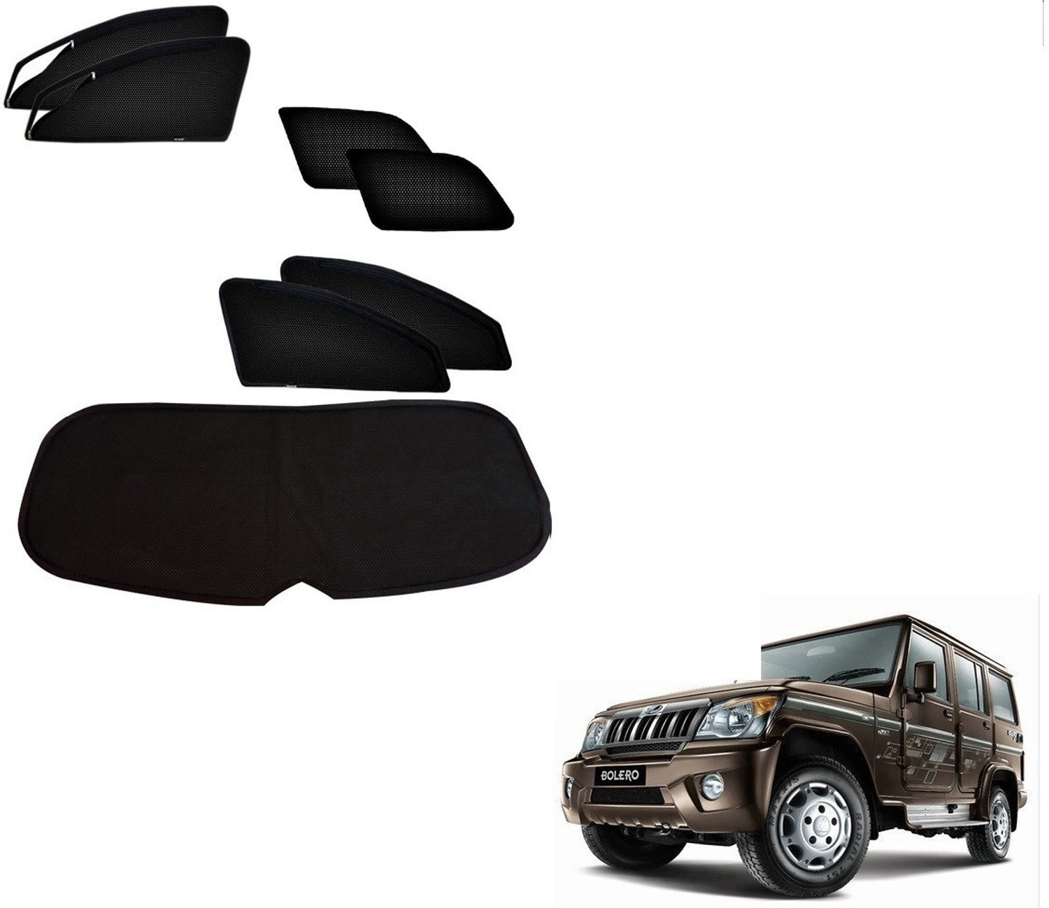 Image of AuTO ADDiCT Side Window, Rear Window Sun Shade For Mahindra Bolero