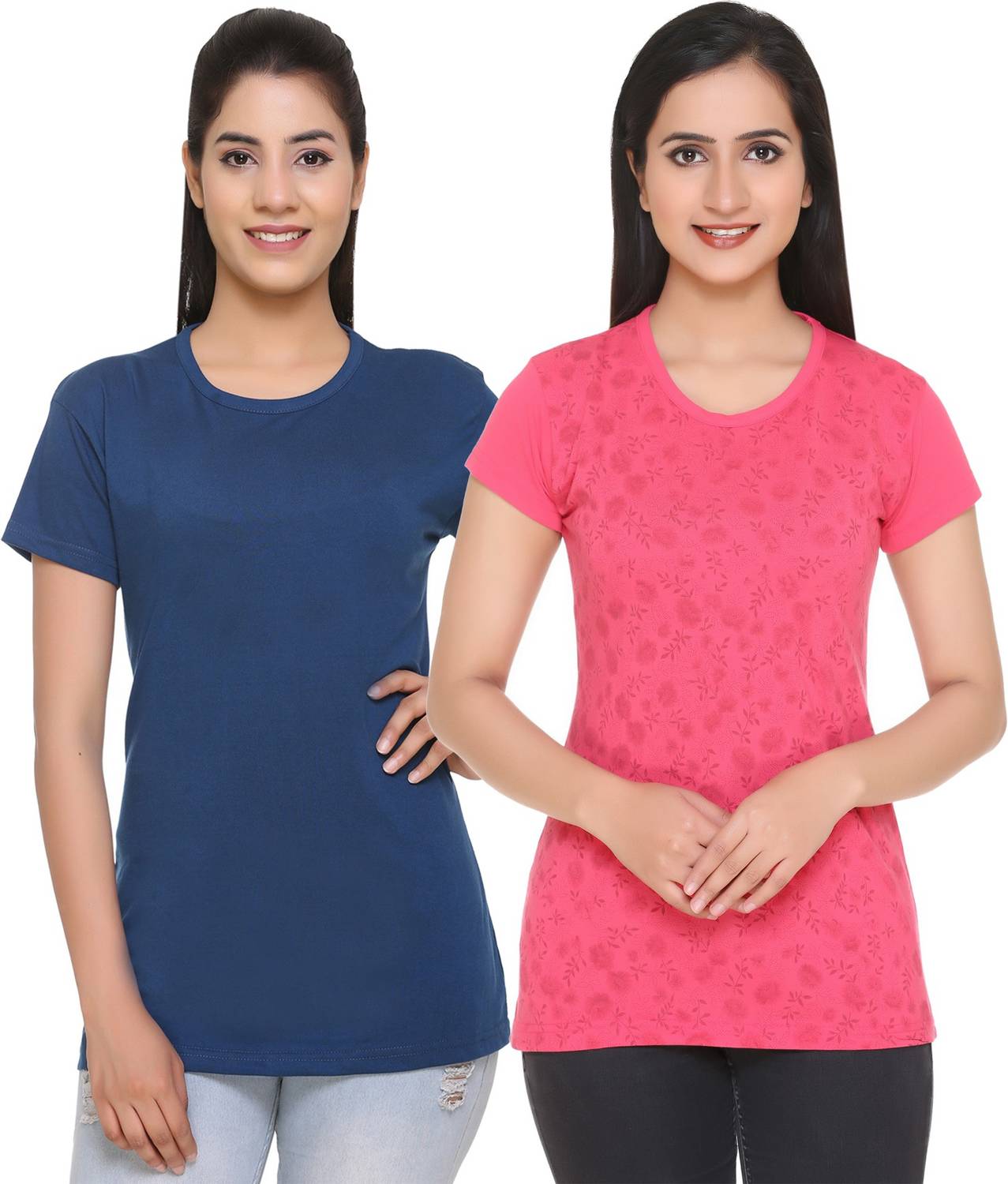 69GAL Printed Women Round Neck Multicolor T-Shirt
