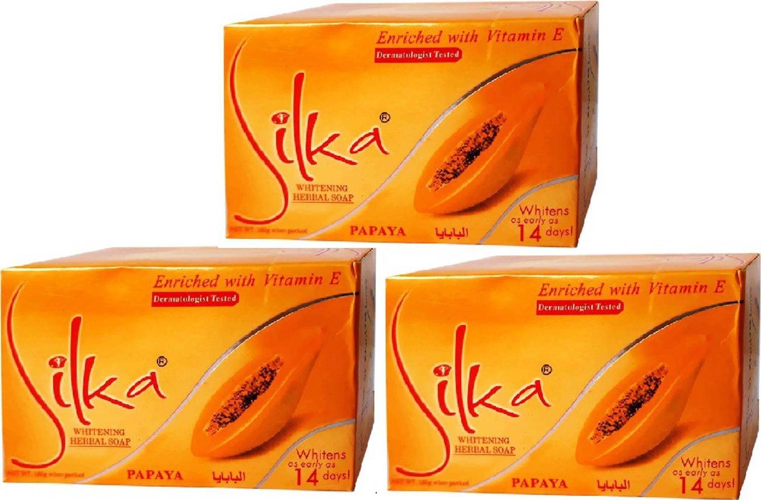 SILKA Papaya Skin Brightening Soap Made In Philippines (Pack Of 3