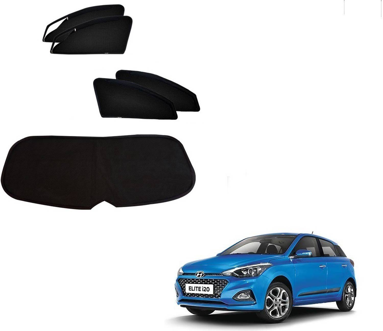 AuTO ADDiCT Side Window, Rear Window Sun Shade For Hyundai Elite i20