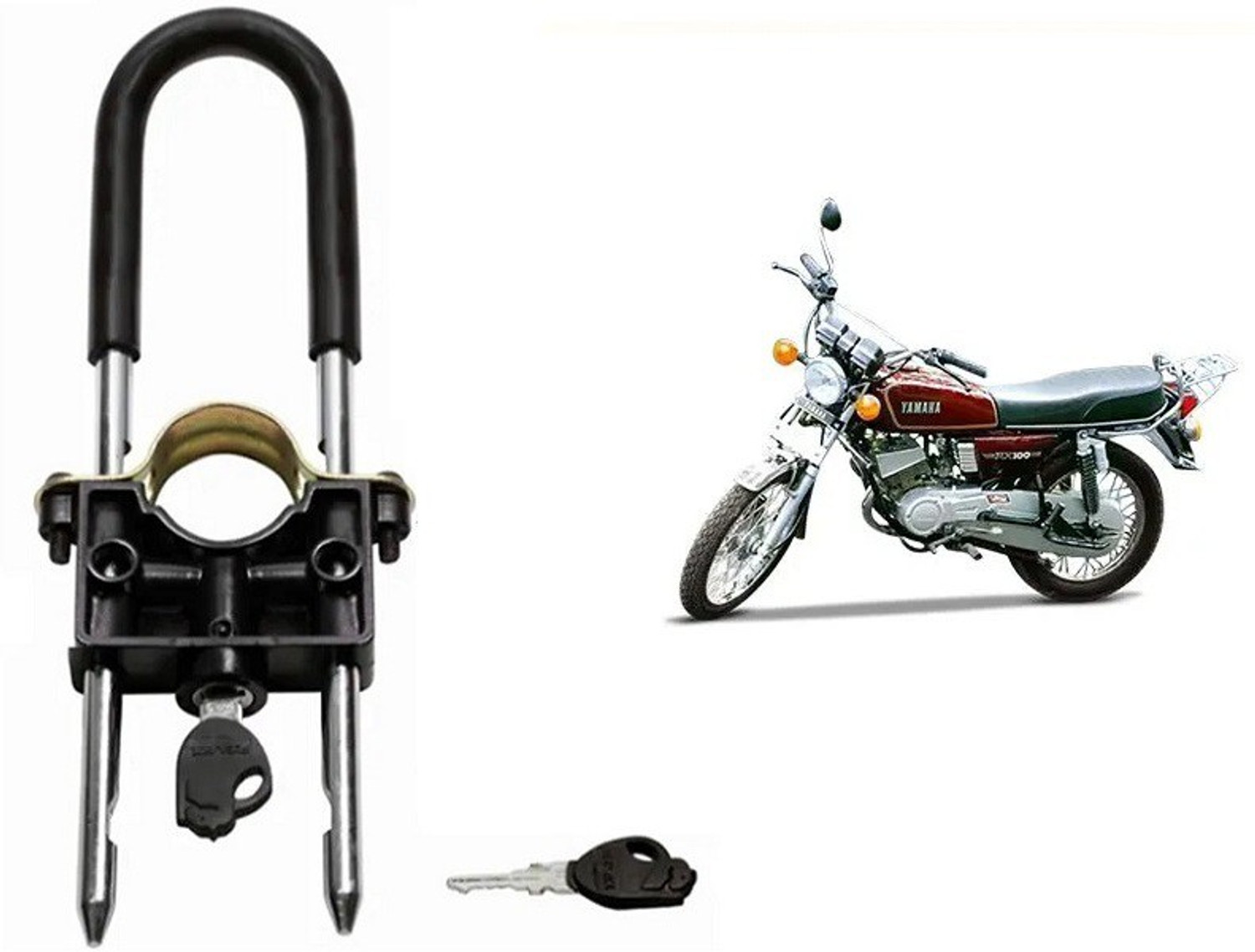 Image of Biking Hub Vehicle Lock 10795 U-Type Bike Anti Theft Wheel Lock Wheel Lock