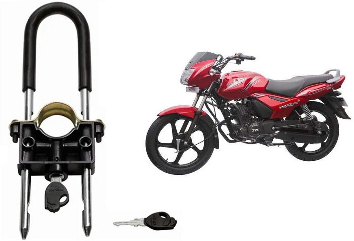 Image of Biking Hub Vehicle Lock 10795 U-Type Bike Anti Theft Wheel Lock Wheel Lock