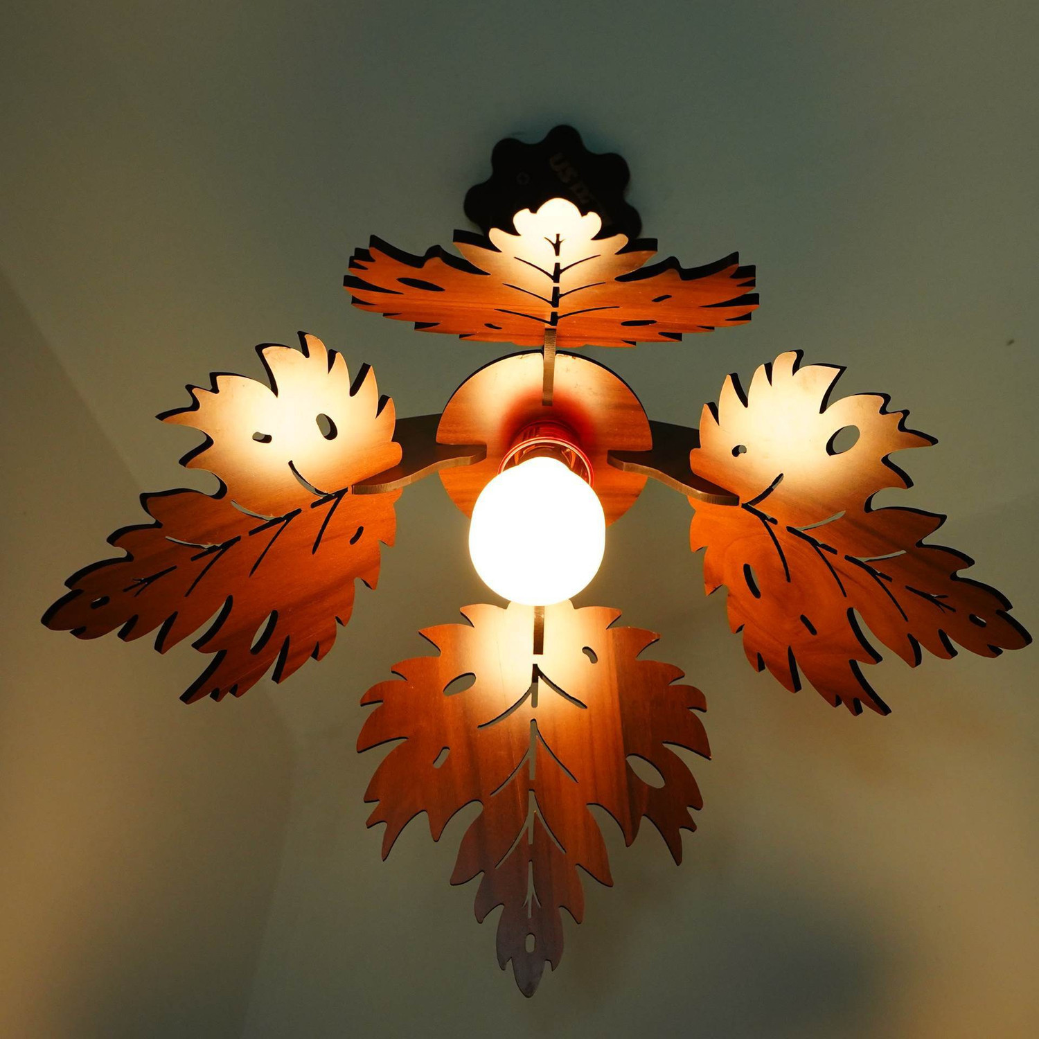 Image of US DZIRE 405 Hanging lamp electric antique Wooden Ceiling Lights Pendant Lamp Ceiling Lamp (Beige, Yellow)