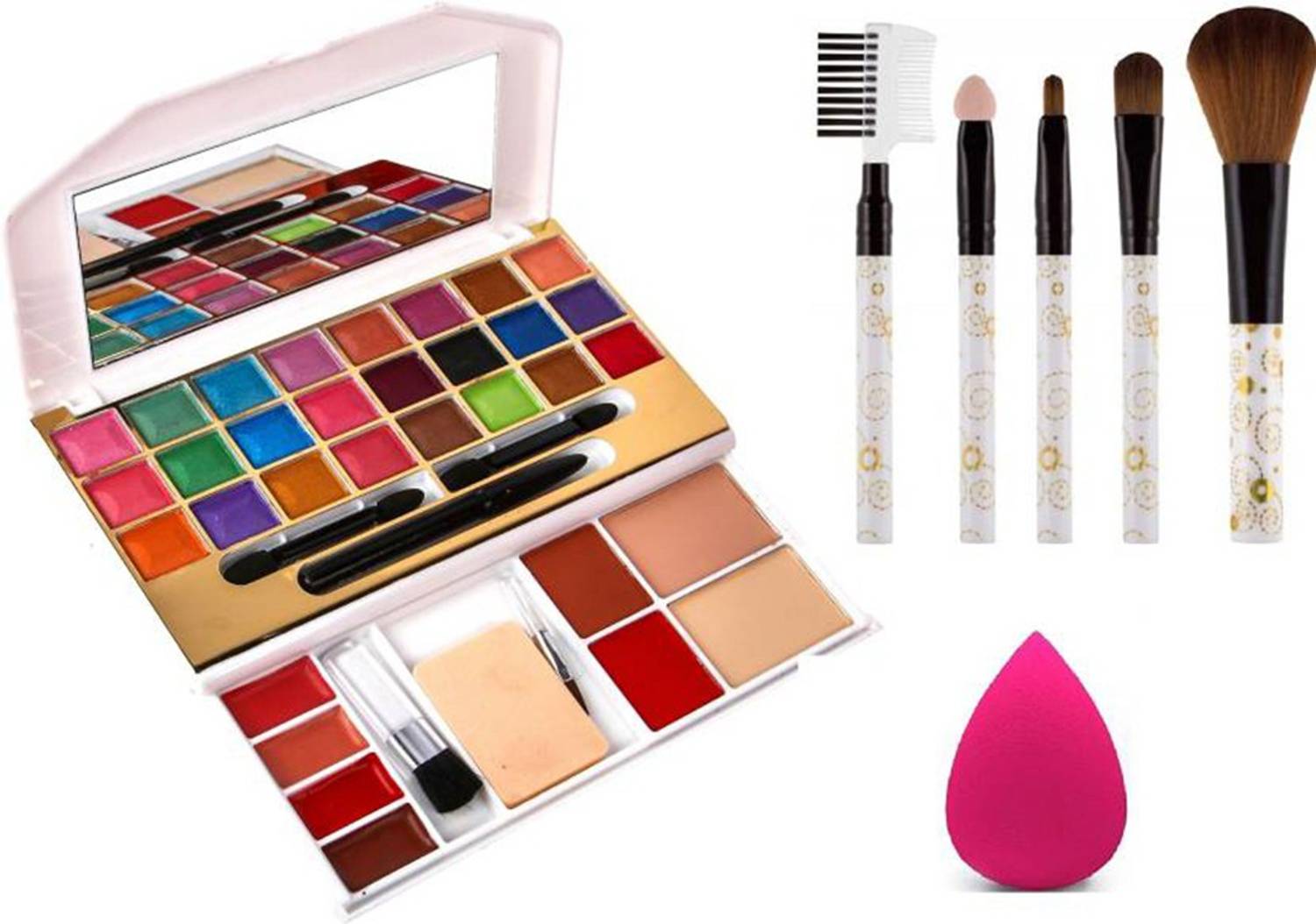 adbeni Makeup Combo With 1 Puff & Brushes, GCI781