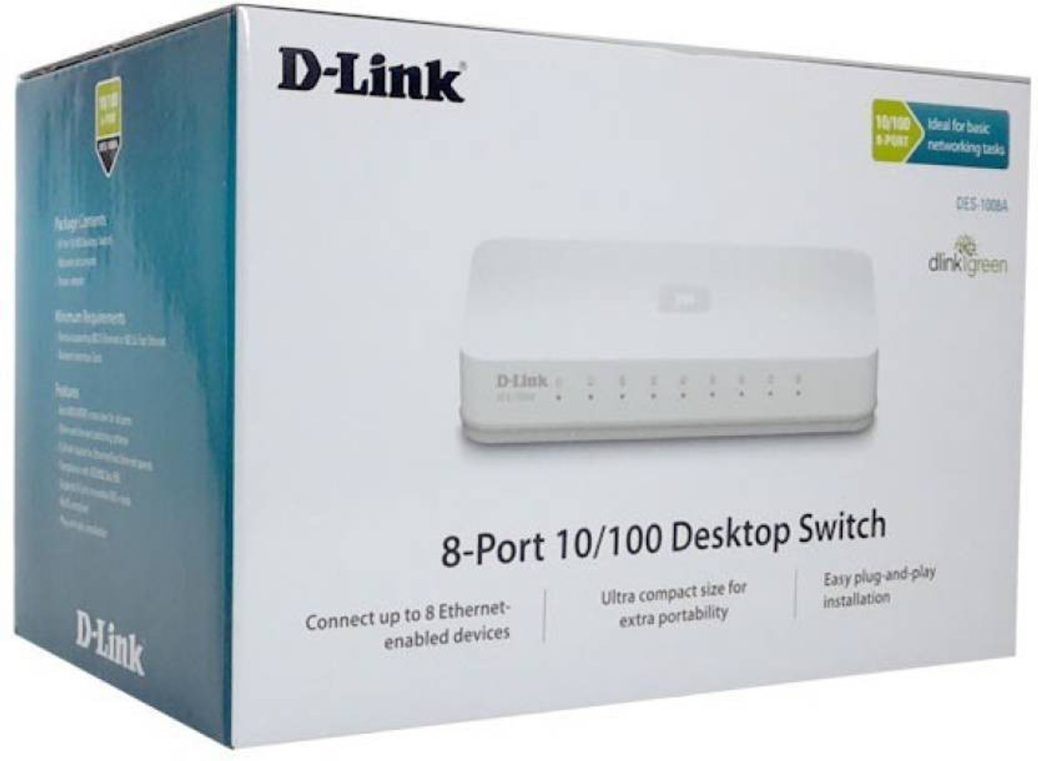 Image of D-Link 8-PORT 10 /100 Mbps Desktop Switch 8 Ports 100 Mbps Unmanaged Network Switch