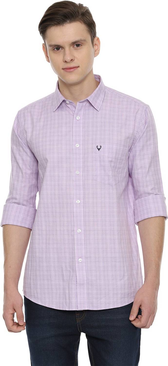 Allen Solly Men Checkered Casual Purple Shirt