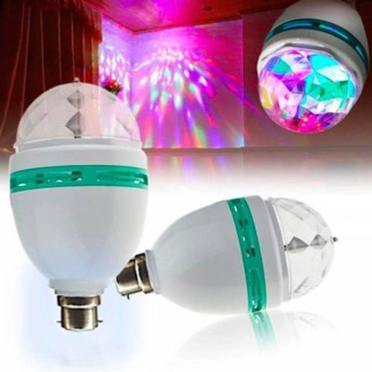 ANADI Anadi LED Crystal Rotating Bulb Magic Disco LED Light,LED Rotating Bulb Light Lamp for Party/Home/Diwali Decoration etc use Single Disco Ball