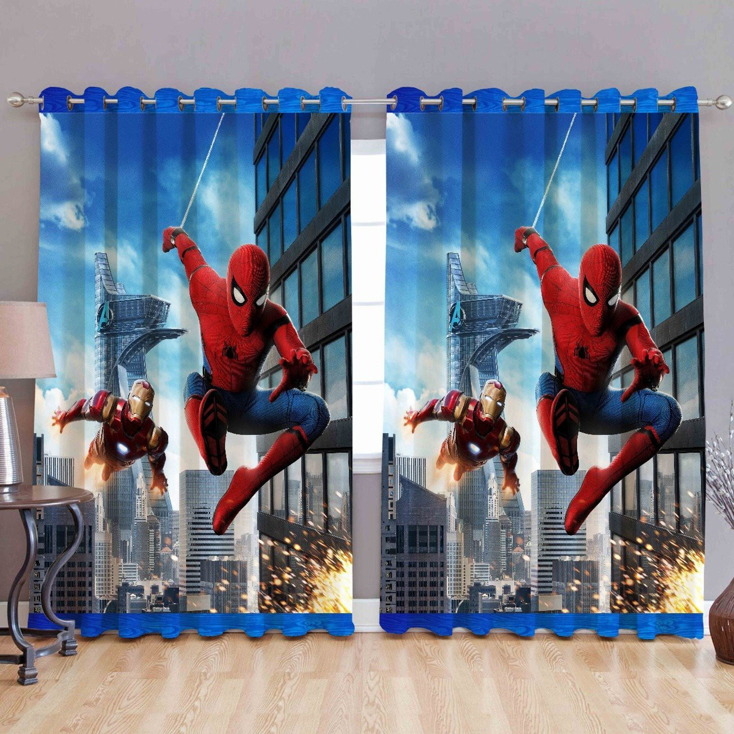 Image of KESHAV FAB 212 cm (7 ft) Door Polyester Room Darkening Curtain (Pack Of 2)