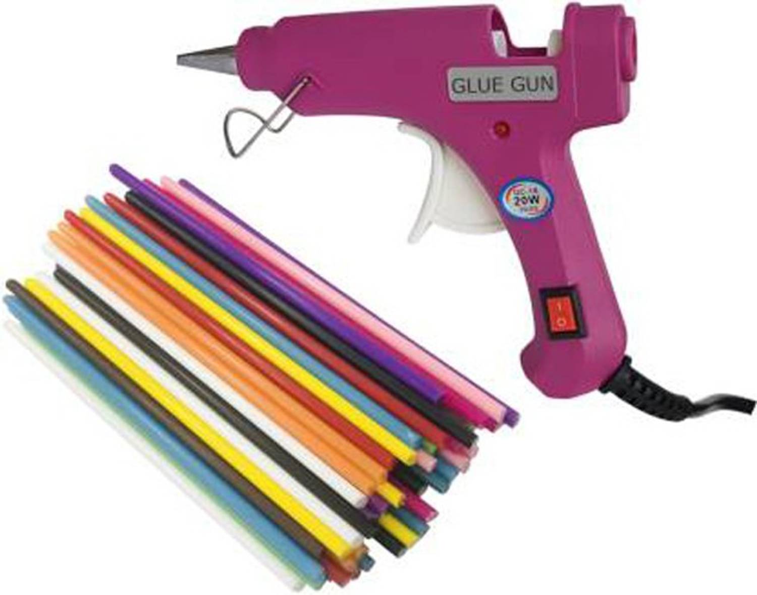 bandook PURPLE 20W 20WATT WITH 25 FLUORESCENT STICKS Standard Temperature Corded Glue Gun