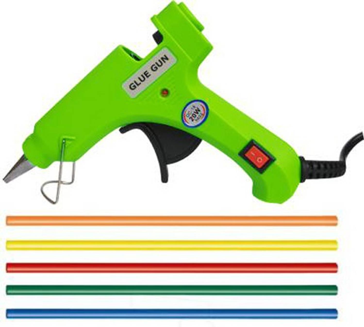 bandook GREEN 20W 20WATT WITH 5 FLUORESCENT STICKS Standard Temperature Corded Glue Gun