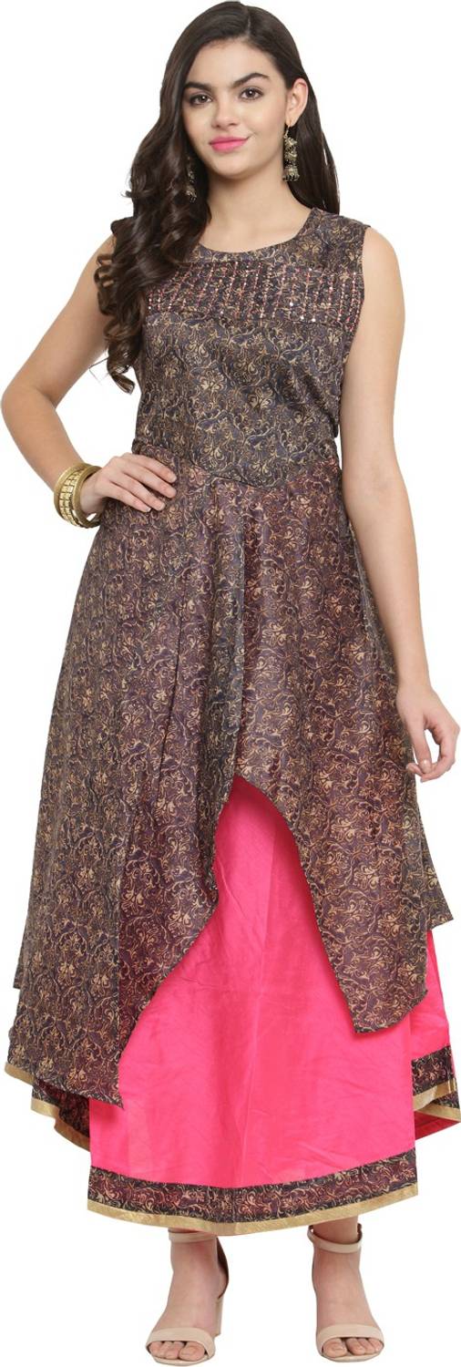 AD4U Women Solid High Low Kurta
