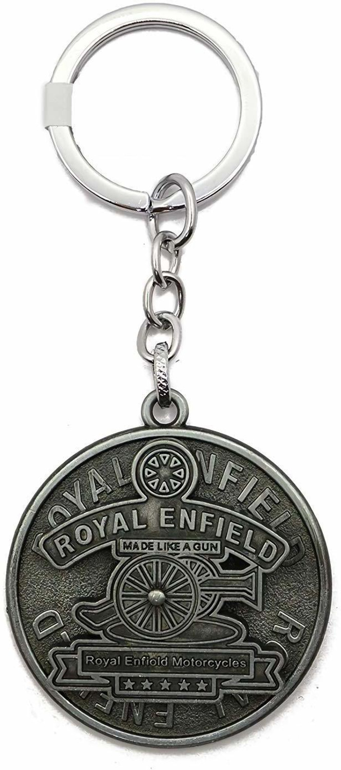 Image of Royal Enfield Revolving Rotating RE Bullet Bike Metal Keychain spinner Key Chain