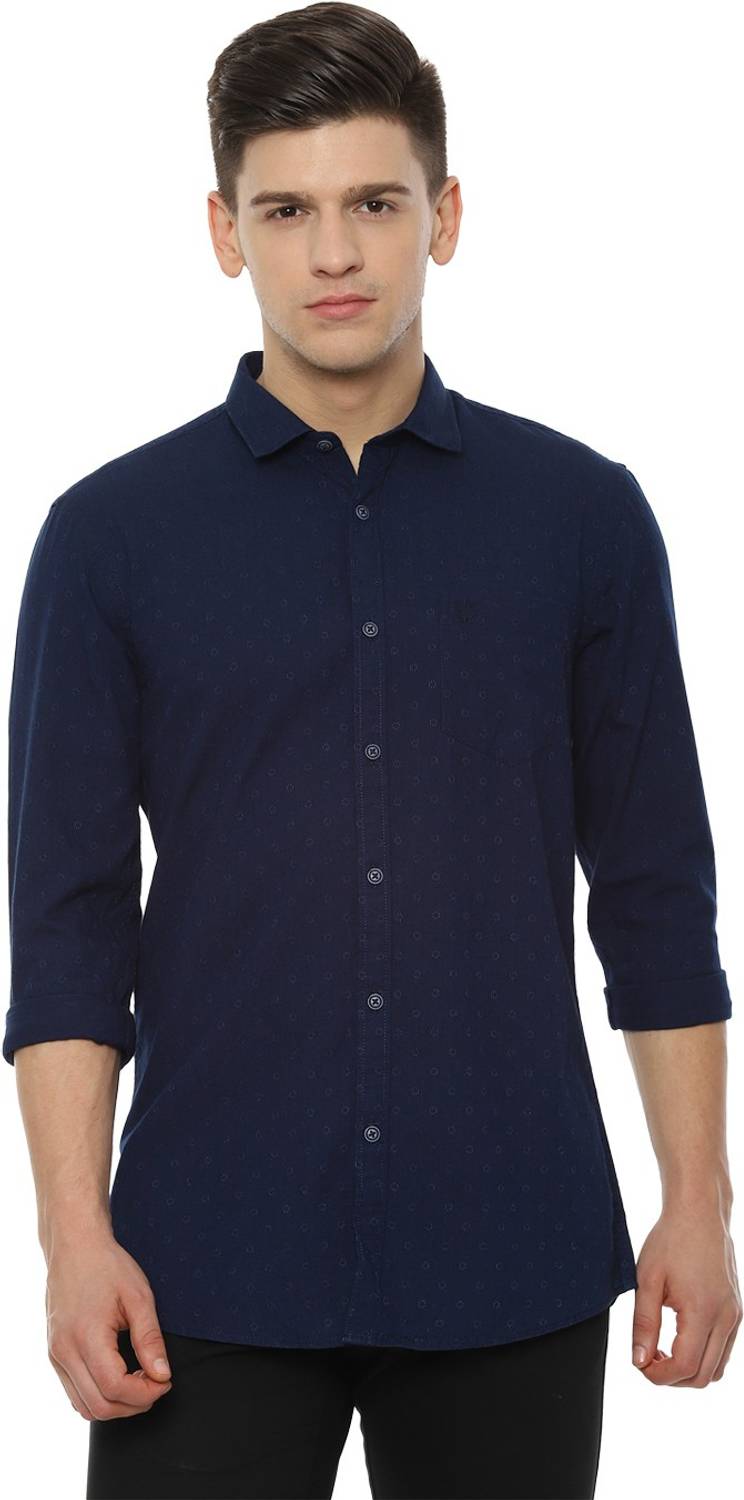 Allen Solly Men Printed Casual Dark Blue Shirt