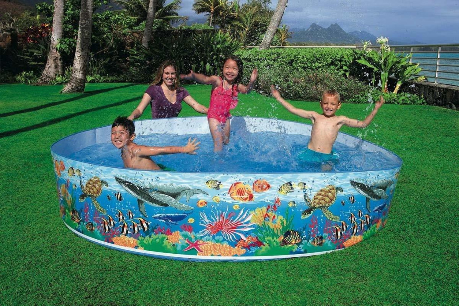 Image of Kreative Marche Swimming Pool Bath Tubs for Adults Spa Swimming Bath Tub (Random Color) (8 ft) Inflatable Swimming Pool
