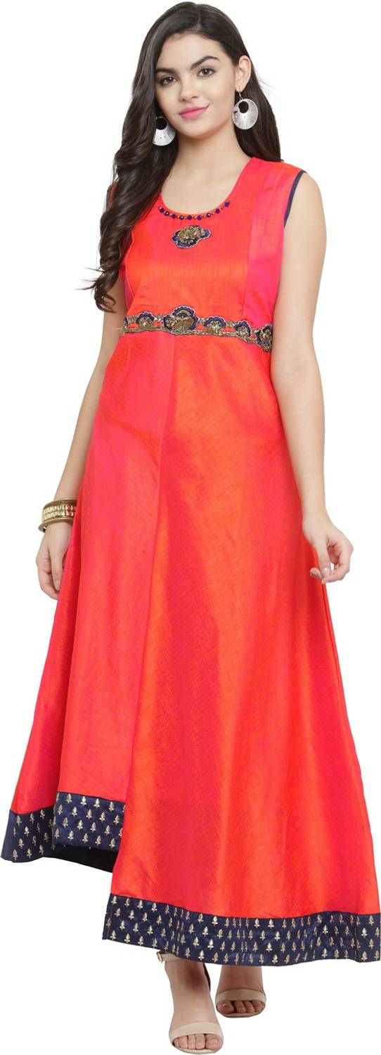 AD4U Women Embellished, Embroidered A-line Kurta