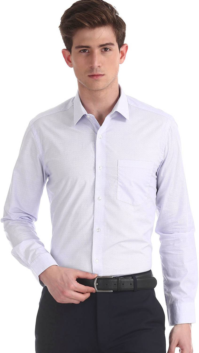 ARROW Men Printed Formal Purple Shirt