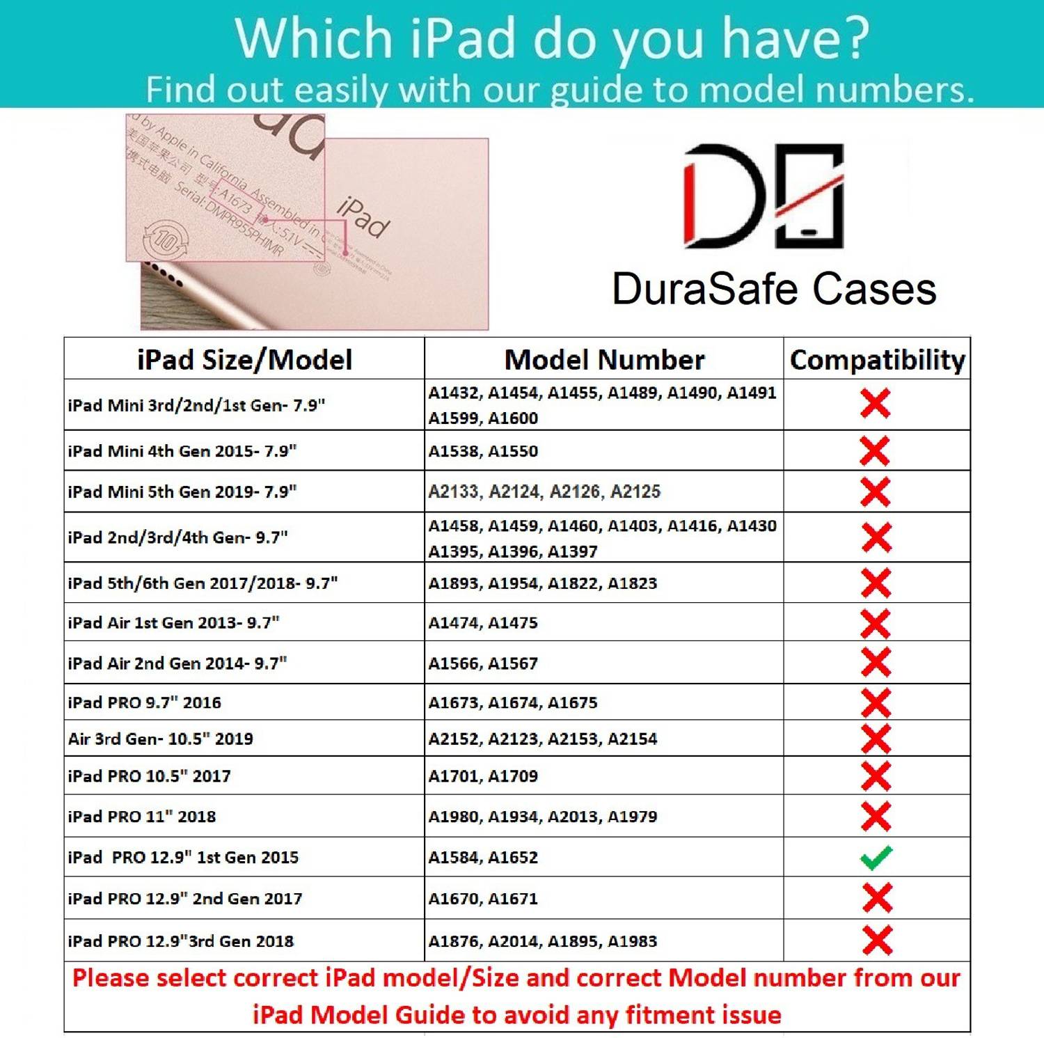 DuraSafe Cases Cover for iPad Pro 12.9 inch 1st Gen [Pro 12.9