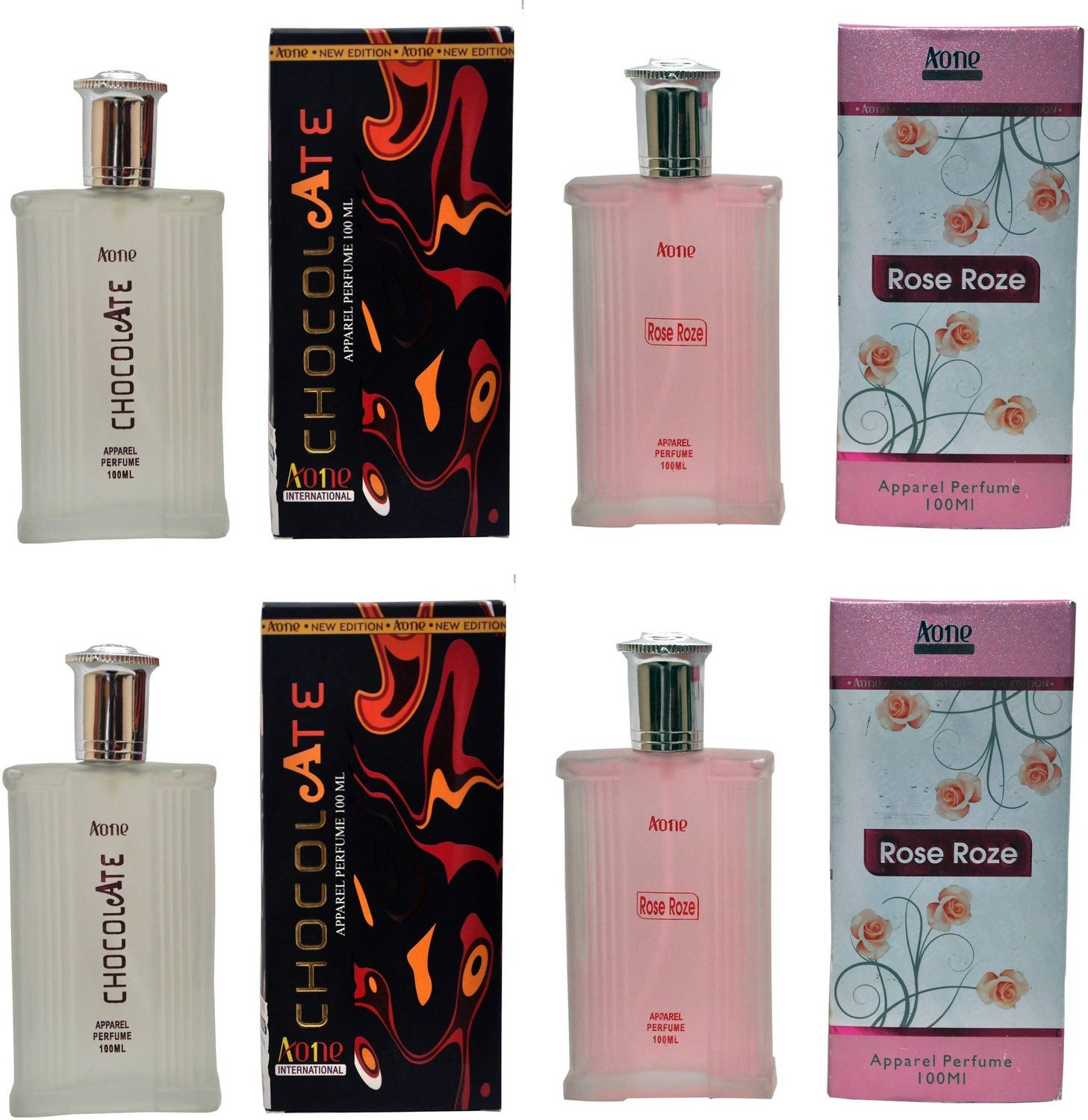 Aone Chocolate and Rose Roze Perfume 100ML Each (Pack of 4) Eau de Parfum  -  400 ml