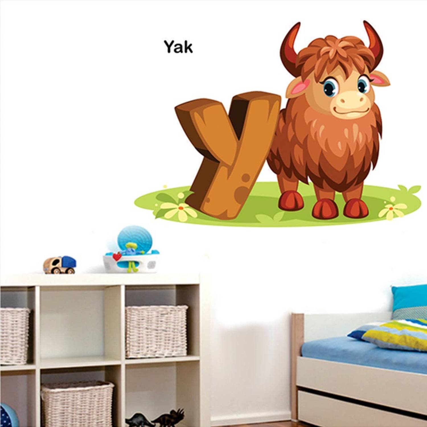 AH Decals Alphabet Y for Yak Fish Wall Sticker, Wall Art, Fridge