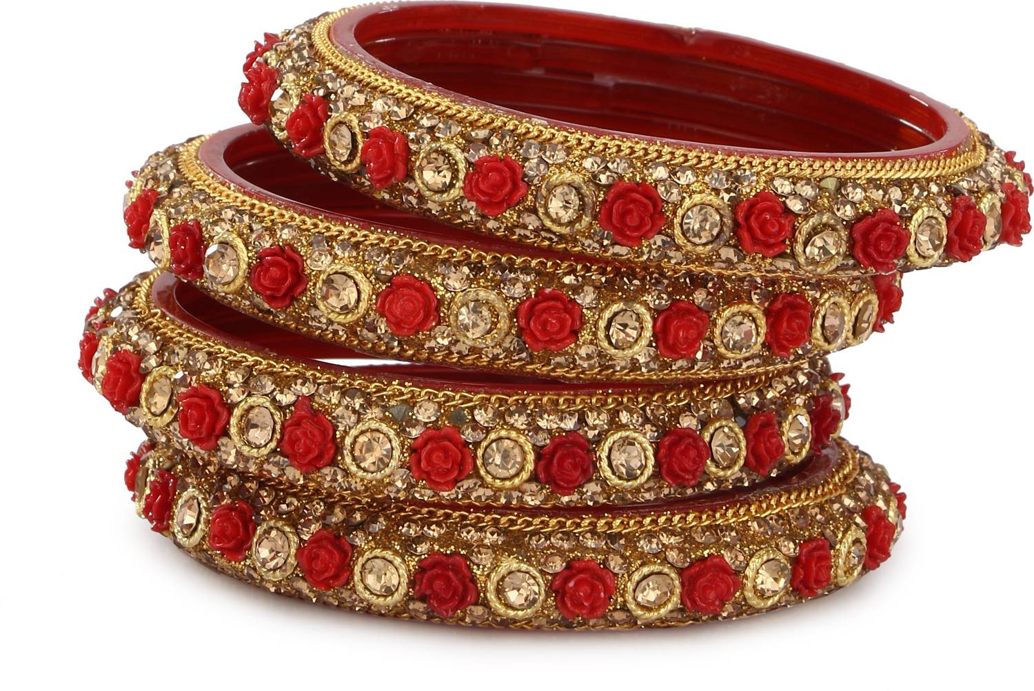 1st Time Glass Crystal Enamel Bangle Set