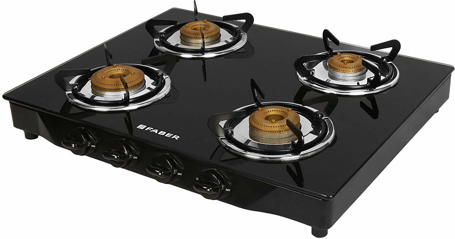 Image of FABER byFaber Jumbo 4BB BK Glass Manual Gas Stove