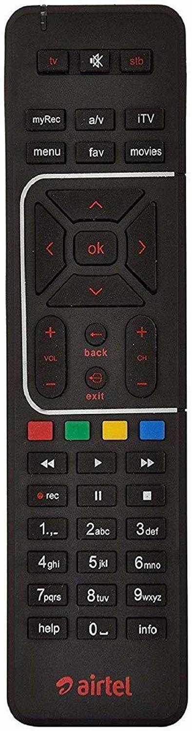 Airtel Digital TV DTH Remote Compatible with SD and HD Recording(Black) AIRTEL Remote Controller