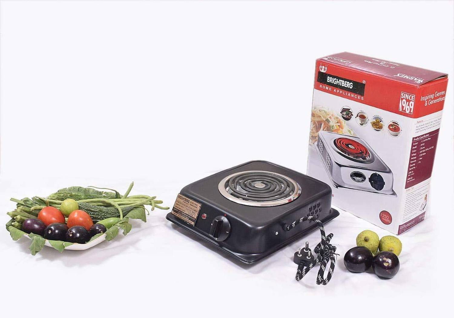BRIGHTBERG 1250 W Radiant Cooktop Jog Dial