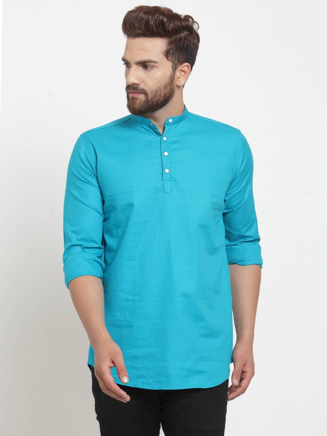 A-Okay Men Solid Casual Blue Shirt