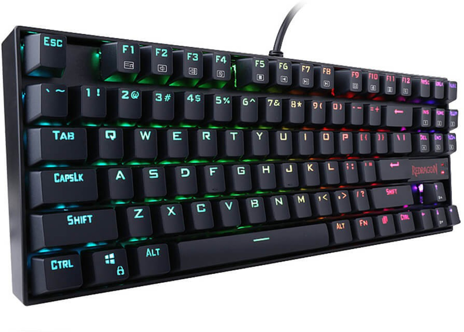Image of Redragon K552-RGB Wired USB Tenkeyless Gaming Keyboard Compatible with Desktop, Laptop, Mac