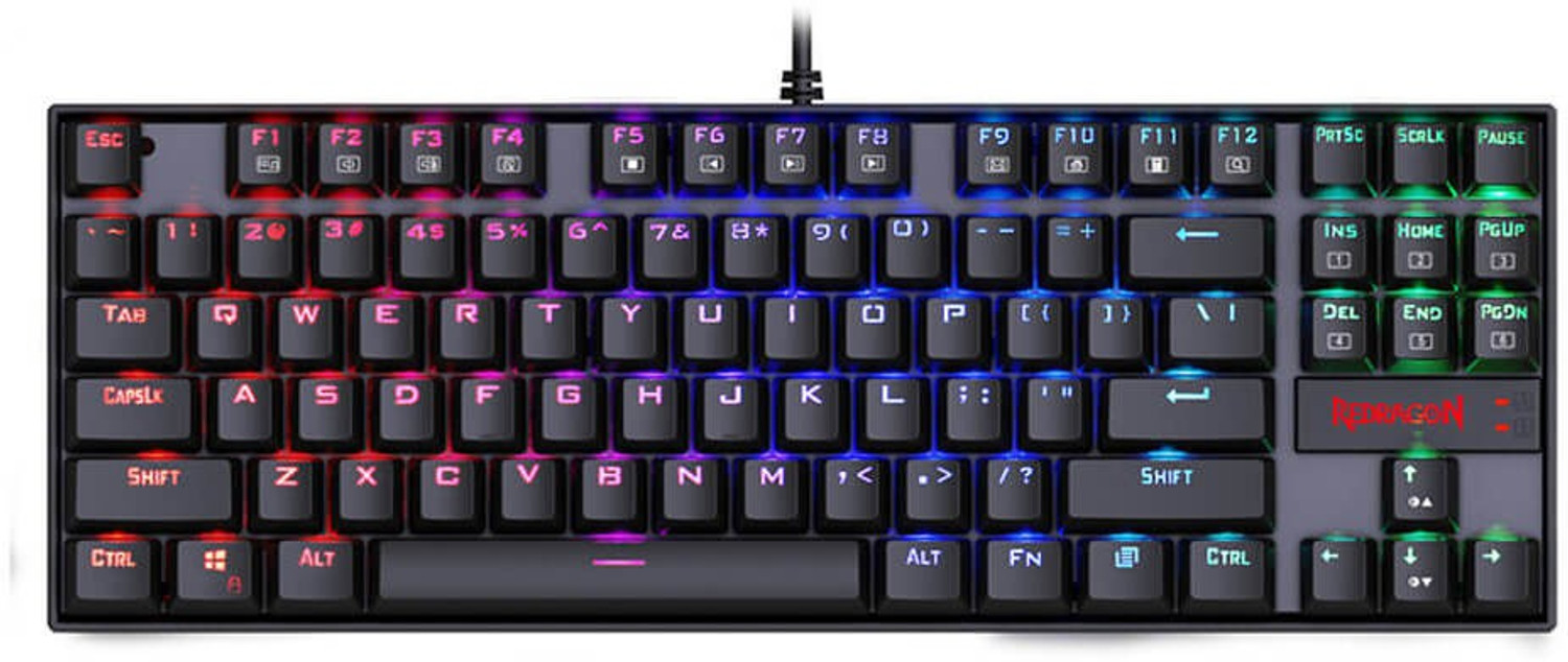 Image of Redragon K552-RGB Wired USB Tenkeyless Gaming Keyboard Compatible with Desktop, Laptop, Mac