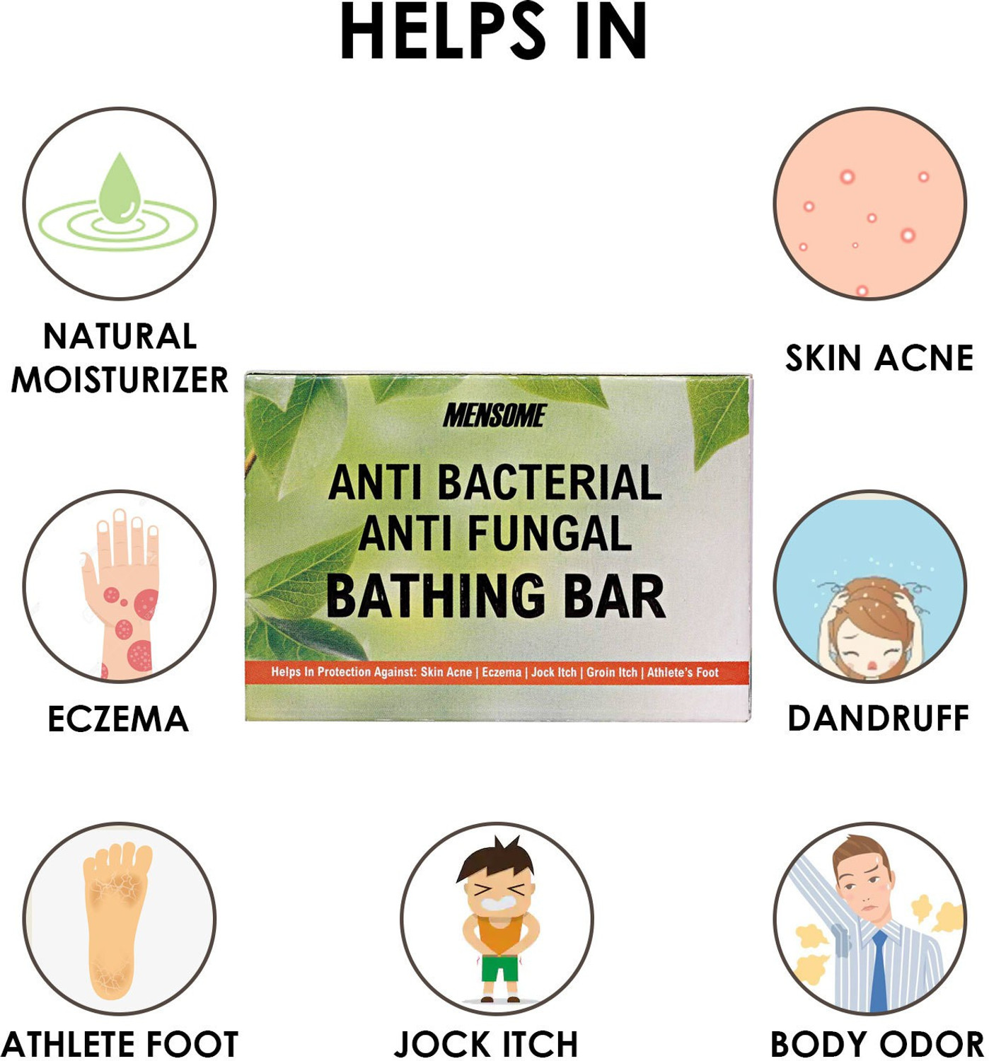Image of MENSOME Anti Bacterial and Anti Fungal Bathing Bar with Cider Vinegar, Oregano Oil