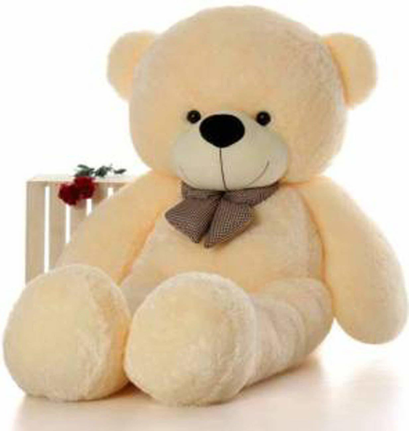 Image of Ksar 5 Feet Cream Soft Teddy Bear Lovable Cute Big Size Birthday Gift for Girls Wife - 152 cm