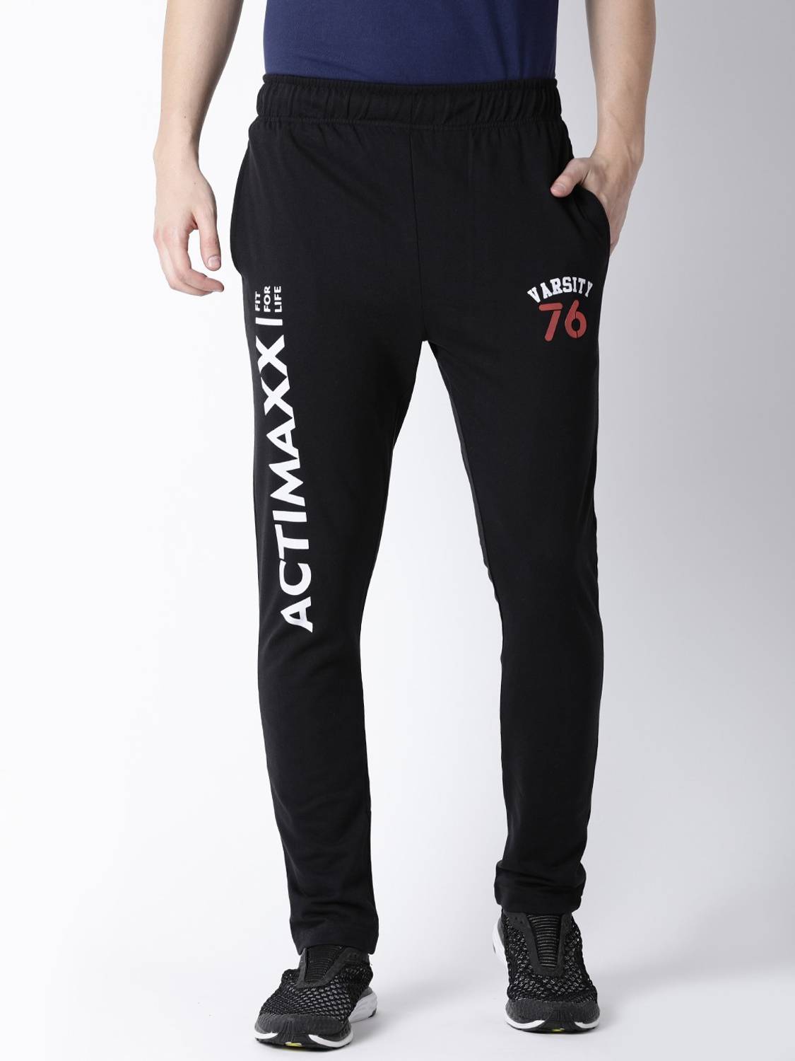 ACTIMAXX Solid Men Black Track Pants