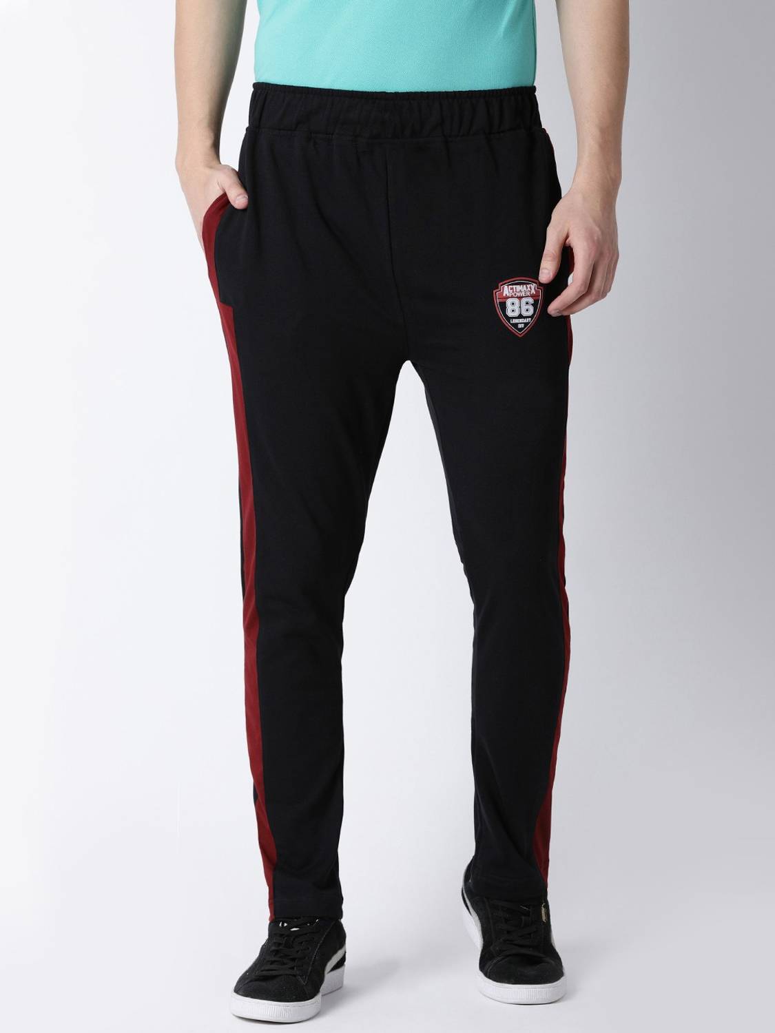 ACTIMAXX Solid Men Black Track Pants