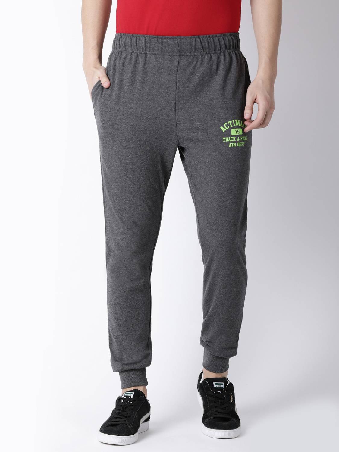 ACTIMAXX Solid Men Black Track Pants