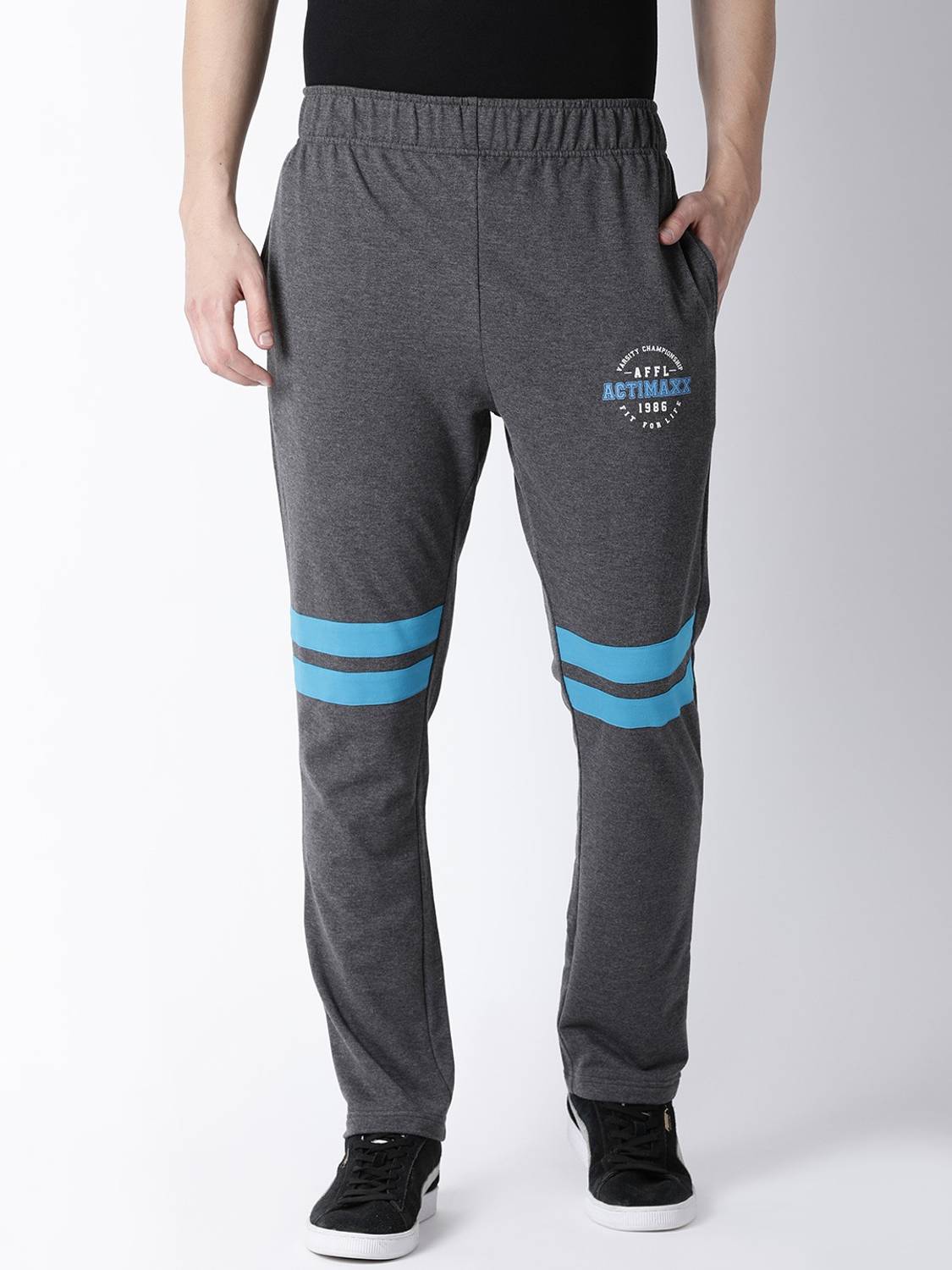 ACTIMAXX Solid Men Black Track Pants