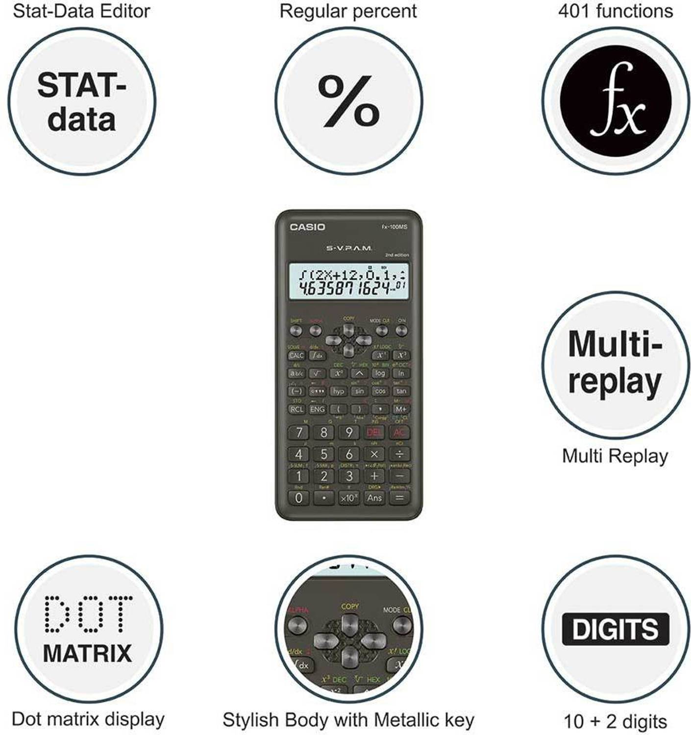 CASIO FX-100MS 2nd Edition Scientific Calculator - Image 2
